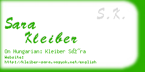 sara kleiber business card